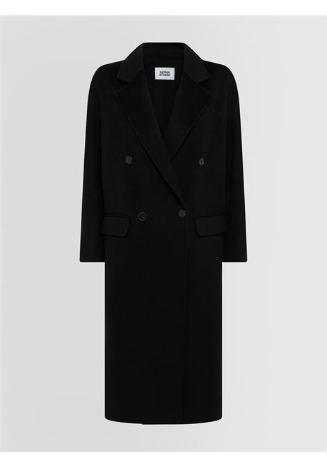Double Breasted Double Coat in Wool with Notched Lapel - Alpha Studio ALPHA STUDIO |  | AD-4690N2002
